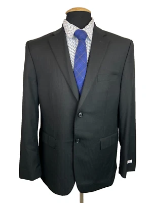 Новый IZOD мужской черный полоски Athletic Fit костюм Sport пальто Blazer куртка размер 42S - Изображение 1 из 4