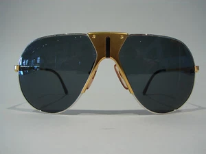 NOS 1980s Vintage Boeing by Carrera 5701 Gold x Silver Size L Aviator Sunglasses - Picture 1 of 15