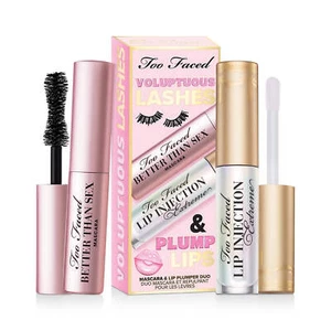 NEW - Too Faced - Voluptuous Lashes & Plump Lips Mascara & Lip Duo - Picture 1 of 2