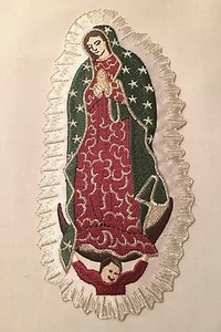 Christening Baptism Gifts Guadalupe Virgin Mary Embroidered Iron On Patch CF3846 - Picture 1 of 7