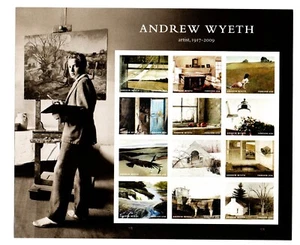 U.S. #5212 MNH, ANDREW WYETH-ARTIST, FOREVER Sheet, 12 Each, F.V. $9.36 (2017) - Picture 1 of 3