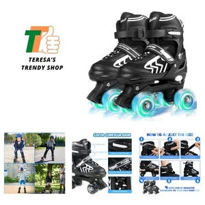 Kids Roller Skates for Boys Girls Children Beginners, 4 Sizes Adjustable Roll... - Picture 1 of 8