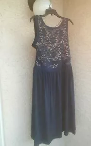 AUTÉNTICO VESTIDO SOCIAL ""CARDALITE"" PARA MUJER AZUL MARINO SIN MANGAS TALLA M (8-10) - Imagen 1 de 6