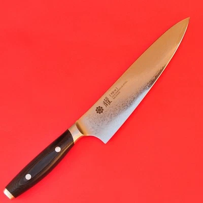 Japan YAXELL YO-U 69 layers Damas Damascus chef knife 210mm Gyuto VG-10 rock61 - Image 1 of 4