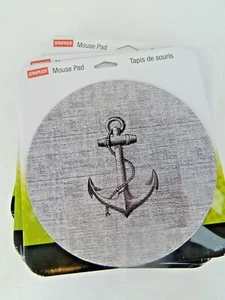 Staples Brand PC Circle Mouse Pad Anchor On Grey - Picture 1 of 4