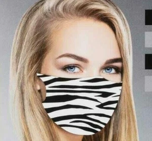 Erwachsene Zebra waschbare Stoff Gesichtsmasken wiederverwendbare Gesichtsmaske Gesichtsbedeckung UK - Bild 1 von 3