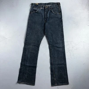 Lee VTG 70s Riders Denim Boot Cut Flare Jeans USA 33x35 Dark Wash Cowboy 1970s - Picture 1 of 19