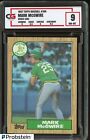 1987 Topps #366 Mark Mcgwire Oakland A's Rc Rookie Cg 9 W/ 9.5