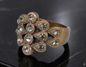 Anello vintage MCM metà secolo moderno a cupola pavè finitura bronzo misura 9,5 - Foto 1 di 7