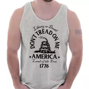 Liberty Don't Tread On Me Gadsden Flag USA Adult Tank Top Sleeveless T-Shirt - Picture 1 of 13