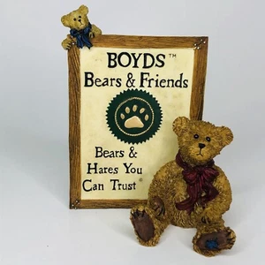 Boyds Bears Malcomb with Friend Bearstone Sign Bears & Hares You Can Trust 2006 - Picture 1 of 10