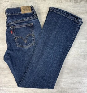 Levi’s 515 Boot Cut Jeans Dark Blue Denim Pants Women’s 8 M (Actual 30X29.5) - Picture 1 of 23