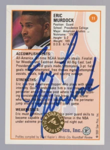 ERIC MURDOCK Providence 1991 Star Pics Autograph #11 SP RC ON CARD AUTO Rare - Bild 1 von 2