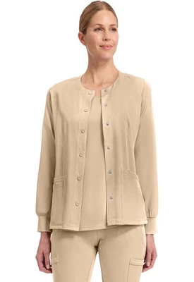 Healing Hands Women Scrub HH Works Megan Jacket 5500 KHAKI Khaki Free Ship - Image 1 of 4