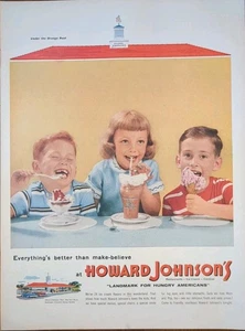 1956 Howard Johnson's Fast Service Restaurant Druckanzeige amerikanisches Wahrzeichen - Bild 1 von 1