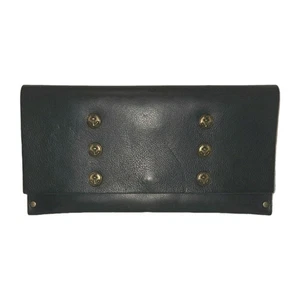 Floyd Marine Leder Clutch Handtasche Umschlag Messing Anker Knopf Verzierung USA - Bild 1 von 13
