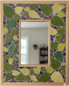 Vintage Well Crafted Ceramic Mosaic Wall Mirror •23.5”x18.5” •10 Lbs - Picture 1 of 9