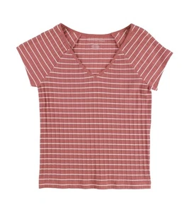American Eagle Womens Stripe Basic T-Shirt, Pink, Small - Picture 1 of 2
