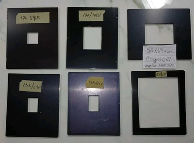 6 Máscaras Negativas Diferentes Devere 135 Marco Completo 4x5" Recortadas120to8x10 Recortadas 6x7  Foto 1 de 4