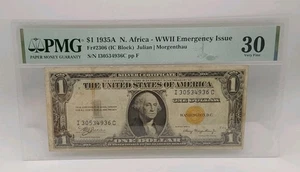 1935A $1 Silver Certificate WWII North Africa Fr. #2306 PMG VF 30 - Picture 1 of 6