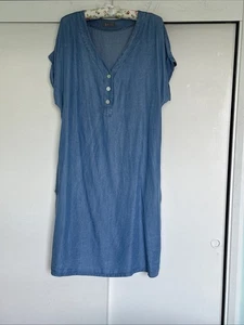 First Avenue Denim blue Coloured Short Tencel & Lyocel Dress. Relaxed Fit . Uk14 - Picture 1 of 7
