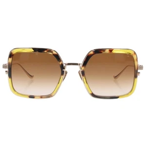Chrome Hearts Size 53 22-138 Blue Job Square Metal Frame Sunglasses Yellow Gold - Picture 1 of 3