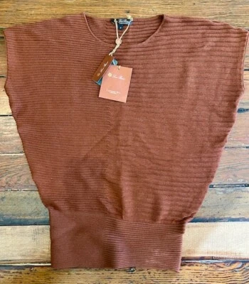 Top sin mangas de seda cachemir cuello ancho LORO PIANA para mujer, talla SM Foto 1 de 4