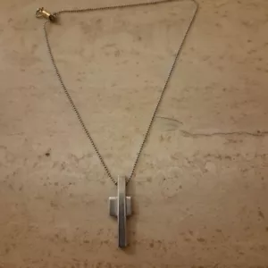 GUCCI Cross Pendant Necklace Sterling Silver 925 Chain - Picture 1 of 5