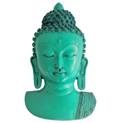 Buddha Mask 12" Wall hanging Art Sculpture Painting & Carving mask Religious - Image 1 of 4