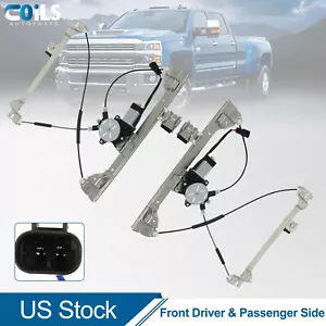 Pair Front Window Regulator For Hummer H2 2003-2009 w/ Left Right Power Motor - Picture 1 of 21