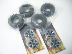 4 Pcs 1.9 Aolly Wheels w/ 96mm tires 1/10 Aixal SCX10 Jeep D90 D110 Tamiya F350 - Picture 1 of 4
