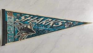 San Jose Sharks Hockey Team Signed Autographed Pennant, NHL - 1995/96? - Picture 1 of 12