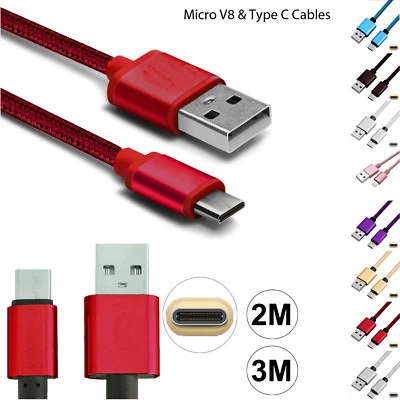 For Samsung S8 S9+ Note9 S7 Type C Data Sync Charger Charging Cable Braided USB - Image 1 of 4