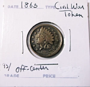 Token de la Guerra Civil 1863, ni un centavo, error O/C, fino - Imagen 1 de 2