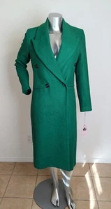 NWT Avec Les Filles Woman Double Breasted Trench Coat Green Electric Ivy Sz S - Picture 1 of 6