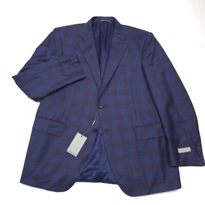 $1750 Canali Siena Blue Plaid Sport Coat Jacket Mens Size US 44R (Italy 54R) - Picture 1 of 11