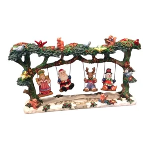 1995 Jaimy Holiday Christmas Swings Resin Figures Santa Angel Reindeer Snowman - Picture 1 of 4