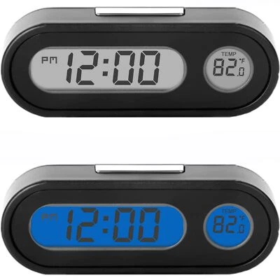 Car Clocks And Temperature With Fahrenheit Blue Backlight 2 In 1 Small Electroni - Image 1 of 4