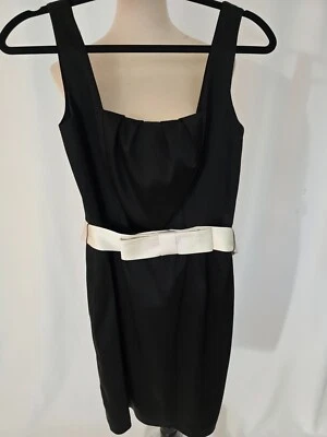 White House Black Market black satin lined women dress size 2      D303 - Image 1 of 4