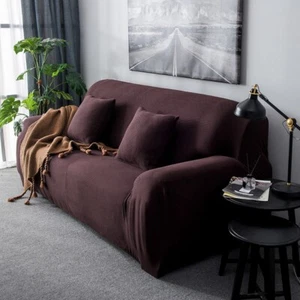 Comfortable Sofa Couch Cover Furniture Protector Slipcover 3 Seat Solid Color - Picture 1 of 13
