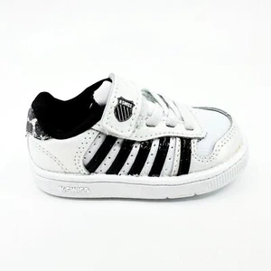K-Swiss Court Palisades Strap White Metal Leopard Baby Size 4 Sneakers 27006 137 - Picture 1 of 6