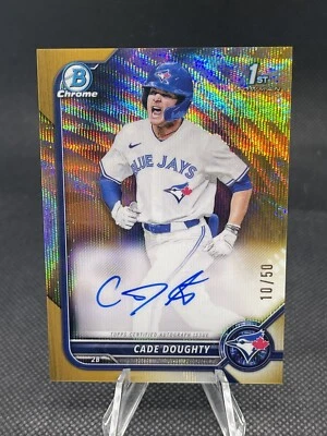 2022 1st Bowman Cade Doughty Gold Wave Refractor Auto /50 #CDA-CDY Jays 🔥🔥📈 - Image 1 of 4