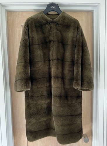 NUOVO £23.500 CHRISTIAN DIOR CAPPOTTO PELLICCIA DI VISONE REVERSIBILE IT40 MADE IN FRANCE GIACCA