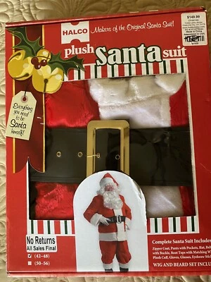 Peluche Profesional Halco Papá Noel Traje Disfraz Peluca Barba +8 Piezas 42-48 Navidad Foto 1 de 4
