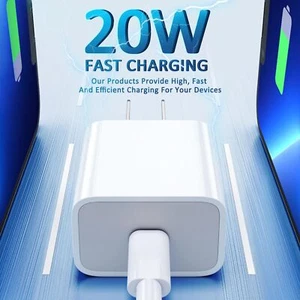 NEW 20W USB-C Fast Charger Cable for iPhone 13/12/11/X ProMax - Picture 1 of 15