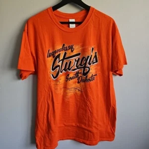 Legendary Sturgis South Dakota Size Large Orange Short Sleeve Destination Shirt - Picture 1 of 7