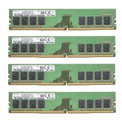 New Samsung 32GB 4X8GB DDR4 2666MHz PC4-21300 1RX8 UDIMM Memory M378A1K43DB2-CTD - Image 1 of 4