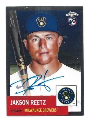 Jakson Reetz AUTOGRAPH Milwaukee Brewers 2022 Topps Chrome CPA-JRE AUTO Baseball - Image 1 of 2