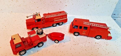 LOTE DE CAMIONES DE BOMBEROS Solido (Francia) años 70 LEER CUIDADOSAMENTE Foto 1 de 4