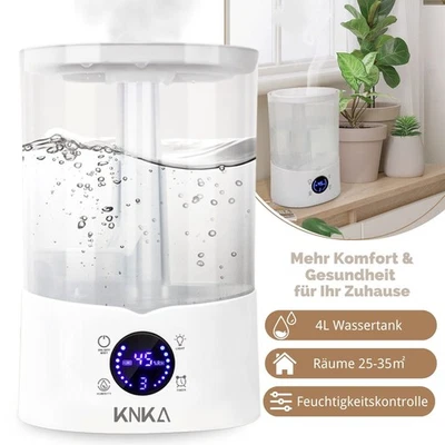 EUMATY 4L Ultraschall Luftbefeuchter Doppeldüsen Luftbefeuchter Aroma Humidifier